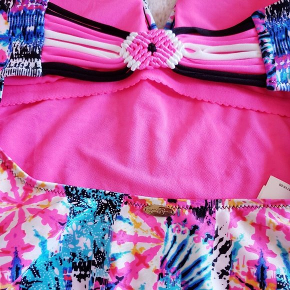 Jessica Simpson Women's Firework V-Wire Bandeau One-Piece Swimsuit Size Medium - Picture 11 of 16